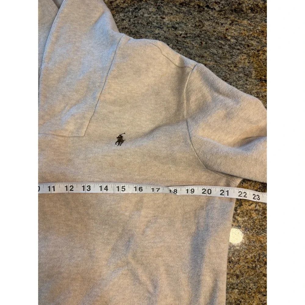 Polo Ralph Lauren Men's Light Tan Cotton Knit Mock Neck Pullover Sweater‎ M